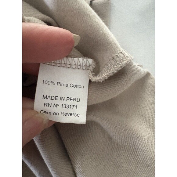 Planet by Lauren G Top One Size Beige Cotton Soft Lagenlook Comfy Shirt - Picture 12 of 13